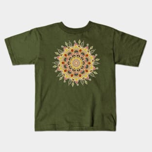 Pretty Autumn Colors Mandala Design Kids T-Shirt